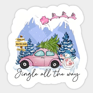 Cute and Pink Christmas Sticker